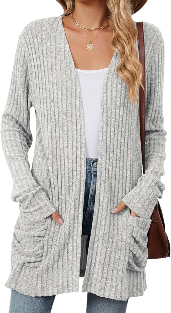 Cozy Chic Open Front Knit Cardigan