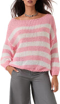 Vintage Inspired Oversized Striped Cozy Sweater