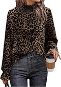 Statement Leopard Print Ruffle Neck Blouse