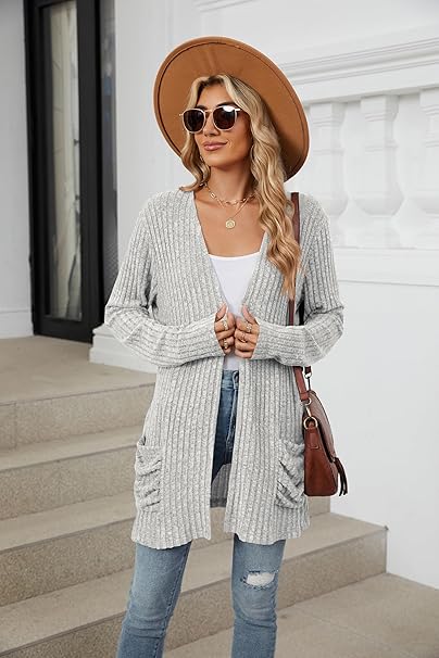 Cozy Chic Open Front Knit Cardigan