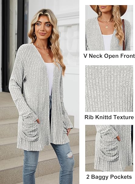 Cozy Chic Open Front Knit Cardigan